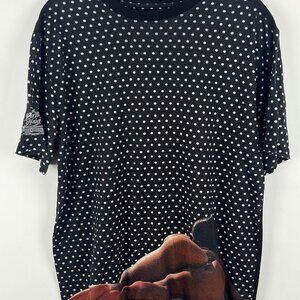 The Heritage by America T Shirt Size L Black Polka Dot Short Sleeve Round Neck